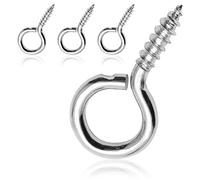 PHITUODA 100pcs 3/4 Inch Eye Hooks Screw, 1 x 3/4 Inch Eyes Screws Small Metal Screw Hooks