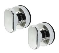 PHITUODA 2 Pack Powerful Suction Cup Glass Mirror Door Handle, Refrigerator Drawer Bathroom Suction Cup Wall Armrest, Bathtub Shower Handle Kitchen Drawer Cabinet Knob Suction Cup, Silver