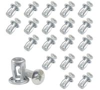PHITUODA 20 Pack M6*25 Hollow Wall Anchors, Heavy Duty Cavity Fixing Anchors, Secure Fixings for Thin Walls/Aluminium Cladding Sheet/Steel Pipe/Iron Sheet/Hollow Plastic Sheet(M6 x 1")