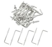 PHITUODA 20Pcs L Shape Screw Hooks 2 Inch Square Bend Hooks L Screw Hooks Right Angle Hooks Metal Screw-in Hooks for Hanging, Silver