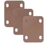 PHITUODA 3 Pack Guitar Neck Shims, 0.25°, 0.5°, and 1°Degree Nylon Gasket, Plastic Neck Plate for Guitar Bass Repair(Brown, 3 x 2.2inch)