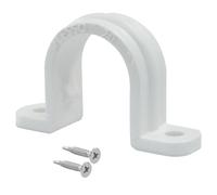 PHITUODA 30 Sets SCH 1/2 Inch (20 MM) Conduit Pipe Clamps, Non-Metallic PVC Pipe Clips Two Hole Plastic clips for Electrical Installation/Contractors