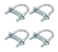 PHITUODA 4 Pack Round U-Bolts,Zinc Plated Steel M6 Round Bend U Clamp with Nut Plate(25mm Inner Width 70mm Length)