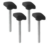 PHITUODA 4Pcs M6 x 60mm Thumb Screw Black T-Shaped Wing Knobs with Plastic Head & Zinc Plated Carbon Steel Threads for Machine Tools & Woodworking Clamping Knobs
