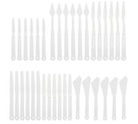 PHITUODA 5 Set Plastic Spatula Palette Knife, 30Pcs Flexible and Thin Art Painting Knives Set, Pallet Knife for Acrylic, Oil Watercolor Mixing, Spreading Blending Colors
