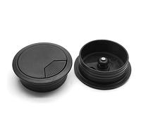 PHITUODA 5Pcs 2-3/8" / 60mm Computer Desk Grommet, Plastic Round Desk Grommet Hole Wire Cover Organizer, Black
