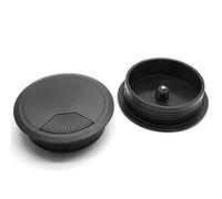 PHITUODA 5Pcs 3-1/8" / 80mm Computer Desk Grommet, Plastic Round Desk Grommet Hole Wire Cover Organizer, Black