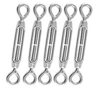 PHITUODA 5pcs M4 Stainless Steel 304 Eye & Eye Turnbuckles Adjustable Wire Rope Tensioner