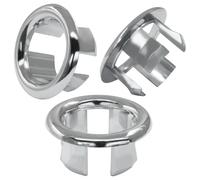 PHITUODA 6 Pack Sink Overflow Ring Round Basin Trim Drain Cap Cover Sink Basin Trim Overflow Cover Hole Insert in Cap for Kitchen Bathroom, Chrome