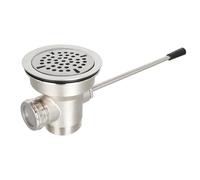 Phivan 3-1/2 Inch Commercial Sink Drain with Lever Handle Waste Drain Valve | Kitchen Sink Strainer with Overflow for 1/2/3 Compartment Sink, Zinc Alloy & Stainless, Rustproof, Durable, Heavy-Duty Use