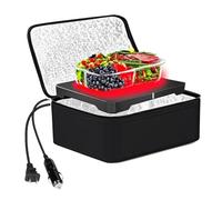 PHIWILLS 100W Portable Oven Food Warmer, 12V/24V/110V Electric Heated Lunch Box, Personal Microwave for Reheating & Cooking Meals in Car, Truck, Office, Worksite, Camping, Potlucks