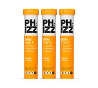 Phizz Daily Energy 3-In-1 Formula, Hydration, Electrolytes & Vitamins Effervescent Tablets Orange 20 Tablets 3 x 20 Tablets Bundle