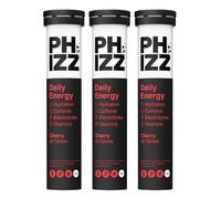 Phizz Daily Energy Electrolyte Hydration Tablets - 17 Vitamins and Minerals - Effervescent Energy - 75mg Caffeine (Daily (Cherry), 60)