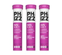 Phizz - 3-in-1 Tablets Apple & Blackcurrant Hydration, Electrolytes and Vitamins Effervescent x 60 Tablets for Men and Women