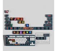 PHJEDXCM LOL 30keyboard caps PC Gaming Mechanical Keycap Laser Engraved Laser Engraved with Each Portrait Passive and Skills Fit with Any Mechanical Keyboard (Miss Fortune)