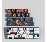 PHJEDXCM LOL 30keyboard caps PC Gaming Mechanical Keycap Laser Engraved Laser Engraved with Each Portrait Passive and Skills Fit with Any Mechanical Keyboard (14KEY Miss Fortune)
