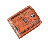 PHJEDXCM USD Avatar Folding Card Clip Multi Slot Card Bag Multi Functional PU Men's and Women's Long Wallet Valentine's Day Father's Day Gift (Brown)