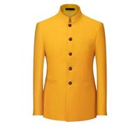 PHJTOMK Men's Chinese Suit Chinese Stand Collar Slim Fit Suits Front Button Blazer Mandarin Collar Business Sport Coats