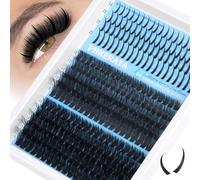 PHKERATA Eyelash Clusters Spikes Eyelash Clusters 80D + 100D Cluster Eyelash Extensions Wispy Individual Eyelashes Invisible Band D Curvature Lashes Cluster Thick Volume DIY Lash Extension, 10-18 mm