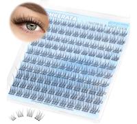 PHKERATA Natural Eyelash Bundles Cluster Wispy Eyelash Extensions Pack of 120 Individual Eyelashes DIY C Curler Cluster 9-12 mm Natural Lashes Clusters Black