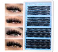 PHKERATA Volume Eyelashes, Fluffy, 320 Pieces, 4 Styles Eyelash Extensions, Mix, D Curl, 50D, 60D, 70D, 80D, 10-16 mm