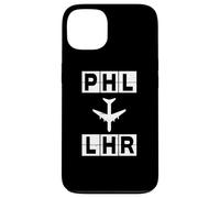 PHL to LHR Flight Route Philadelphia London Codes Case for iPhone 13
