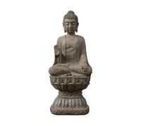 PHLCF Statue Old Zen Sakyamuni Buddha Statue Ornaments Home Living Room Entrance Office Resin Crafts - Fearless