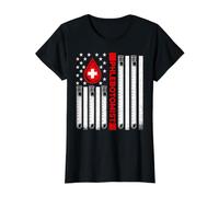 Phlebotomist American Flag Fourth of July Medical Technician Value Graphic T-Shirt, Women, Black, L
