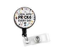 Phlebotomist Badge Holder Phlebotomy Technician Gift I Deal with Pricks Every Day Nurse Practitioner Gifts Hematologist Gift (Phlebotomist Badge-UK)