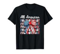 Phlebotomist Costume American 4th of July US Flag Bow Tie T-Shirt