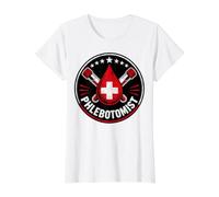 Phlebotomist Halloween Blood Drop Medical Lab Technician Value Graphic T-Shirt, Women, White, M