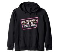 Phlebotomists The Lab Starts Here Blood Technician - Zip Hoodie
