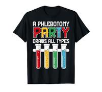 Phlebotomy Boho Rainbow Leopard Pattern Phlebotomy Tech T-Shirt