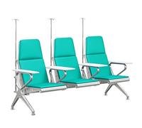 Phlebotomy Chair, Waiting Room Bench with Adjustable IV Stand, High Back IV Chair for Hospital & Clinic Blood Collection Centers, Laboratories(Green,210cm/82in)