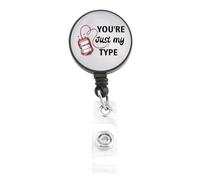 Phlebotomy Tech Badge Reel Retractable You're Just My Type Blood Bag Badge Holder for Nurses Doctor Medical Assistant Gifts