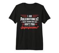 Phlebotomyl What's Your Superpower Nurse Retro Phlebotomist Premium T-Shirt