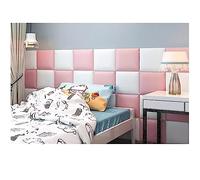 PHLEPS 3D Anti-Collision Wall Padding For Kids, Peel And Stick Self-Adhesive Waterproof Soft Bag Wall Panel For Bedroom/Living Room/TV Wall Wall Sticker (Color : Off white, Size : 4pcs)