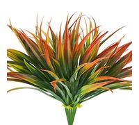 Phliofd 6Pcs Artificial Grass Fake Plants 17.3in Outdoor Plastic Plants UV Resistant Greenery Fake Grass for Home Window Garden Office Patio Hanging Planter Pathway Front Porch Décor Red