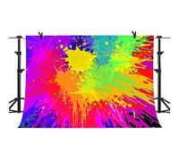 PHMOJEN Colorful Paint Splash Backdrop Abstract Graffiti Style Photography Background Hip Hop 80's 90's Theme Vinyl 7x5ft Banner Photo Studio Props WQPH651