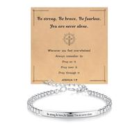 PHNIBIRD Bible Verse Bracelet for Women Stainless Steel Bracelets with Scripture Verse Engraved Inspirational Bracelet Jewelry Gift for Her, A, Stainless Steel, no gemstone