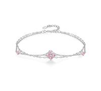 PHNIBIRD Clover Bracelet for Women Double Layer Birthstone Bracelet Birthday Valentines Mothers Day Gifts