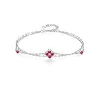 PHNIBIRD Clover Bracelet for Women Double Layer Birthstone Bracelet Birthday Valentines Mothers Day Gifts