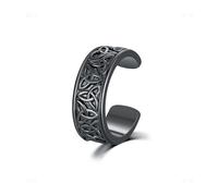 PHNIBIRD Ear Cuff Celtic Knot 925 Sterling Silver Earrings for Men Black Ear Cuff No Piercing Adjustable Earrings Valentines Gifts for him