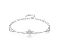 PHNIBIRD White Zirconium Clover Bracelet White
