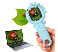 PHNIXGAM Microscope for Kids, Mini Pocket Handheld Kid Microscope for Toddlers, Educational Science Kit Digital Toy, Christmas Birthday Gifts Toys for 3+ Years Old Girls Boys, Blue Dinosaur