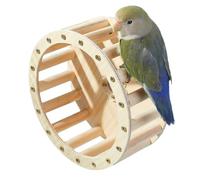 PhnkjGh Birds Running Wheel Exercise Toys, Parrot Exercise Wheel Interactive Rotating Toy, Wood Interactive Parakeets Intelligence Growth Cage Accessories for Conures Cockatiels