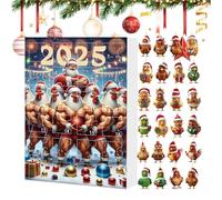 PhnkjGh Christmas Tree Ornaments | 24 Days of Holiday Countdown Calendar Chicken Ornaments,Animal Charm, 2D Acrylic Chick Pendants for Christmas Tree Home Window Wall Door Party Car Rearview Mirror