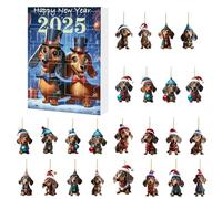 PhnkjGh Countdown Calendar | 2025 Dog 24 Days Calendars Christmas Decorations,2D Cute Pendant,for December Entryway Fireplace Door Window Trees Living Room Bedrooms Teens Kids