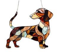 PhnkjGh Dog Suncatcher, Dachshund Suncatcher, Acrylic Dog Suncatcher, Dachshund Stained Puppy Window Hanging, Dog Suncatcher for Window Decoration