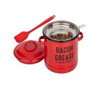 PhnkjGh Grease Can for Kitchen,Large Capacity Oil Storage Jar | Bacon Grease Saver with Strainer | for Frying Baking Roasting Holiday Camping Thanksgiving Restaurant